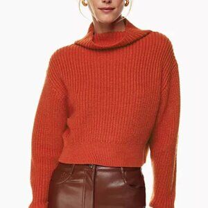 Aritzia Wilfred Montpellier Waist Turtleneck Sweater in Corsa Red - Size 2XS